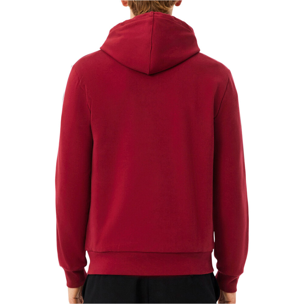 Lacoste sudadera hombre sweatshirt tape hoody vista trasera