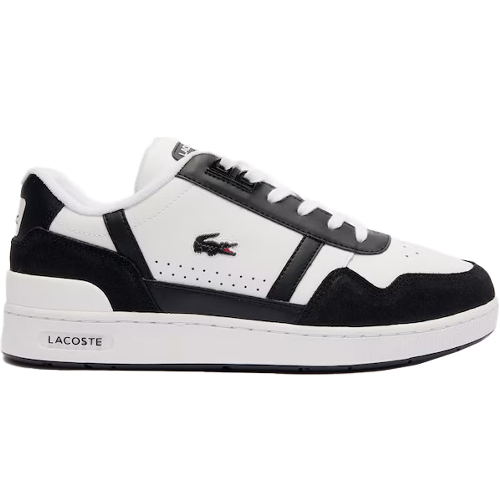 Lacoste zapatilla moda hombre T-CLIP LOGO LEATHER lateral exterior
