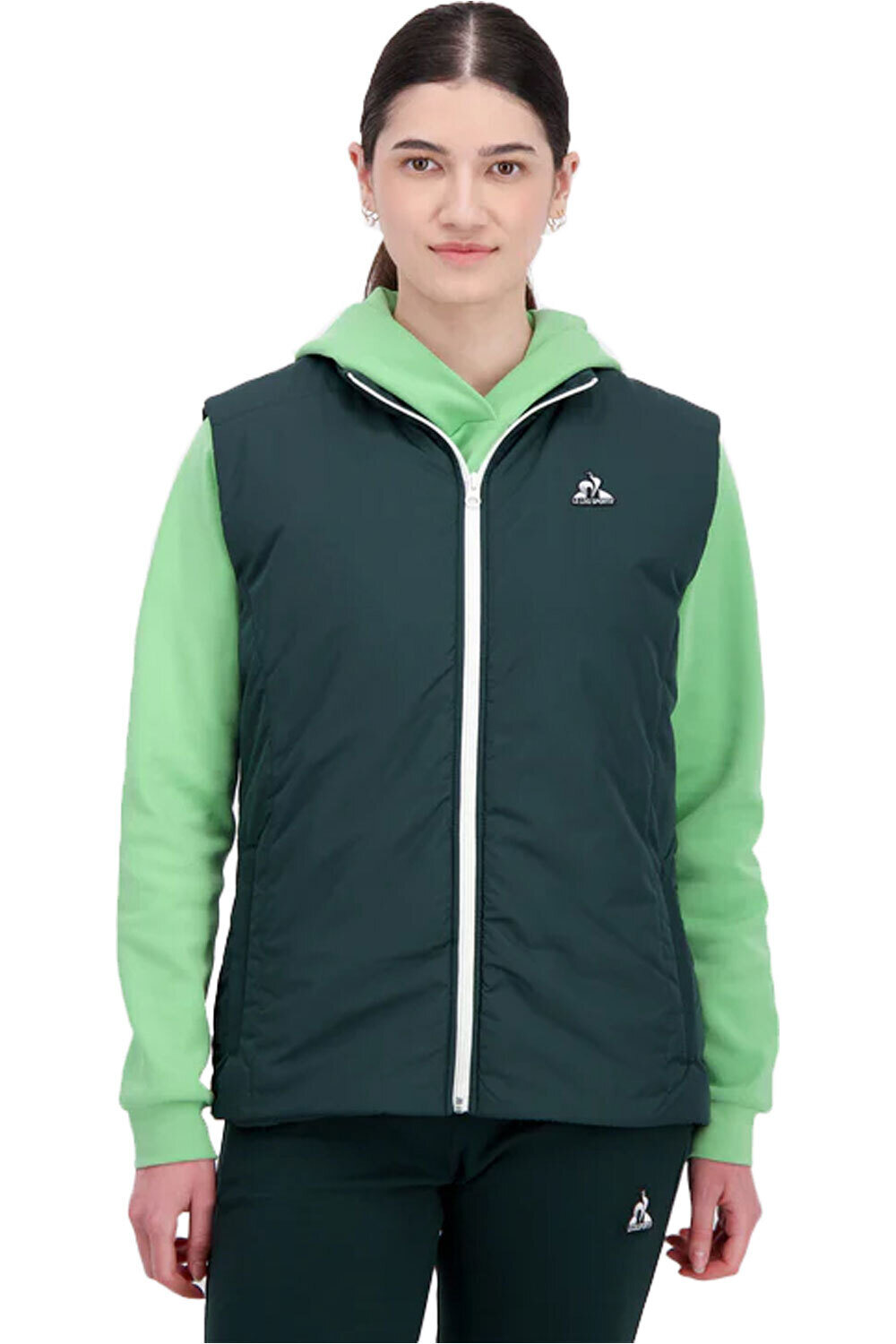 Le Coq Sportif chalecos mujer SAISON Doudoune SL Hybride N1 W vista frontal