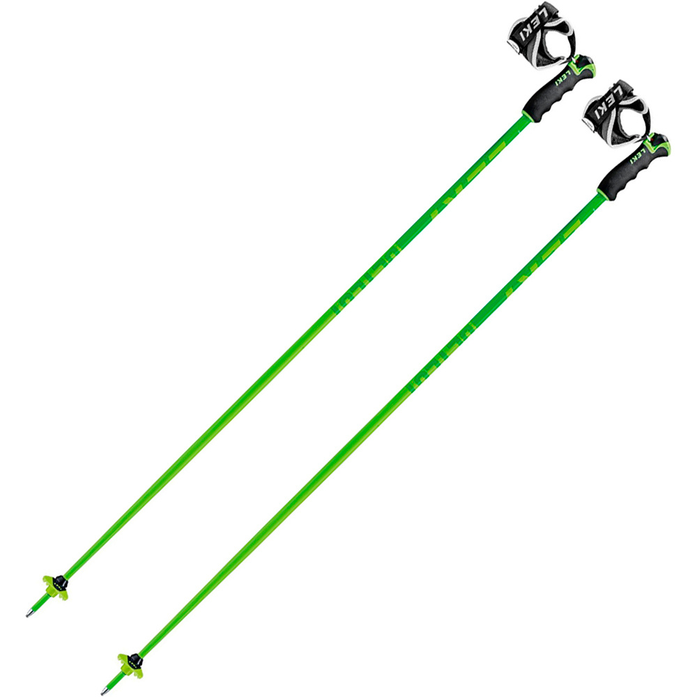 Leki bastones esquí DETECT S YELL GREEN WHI vista frontal