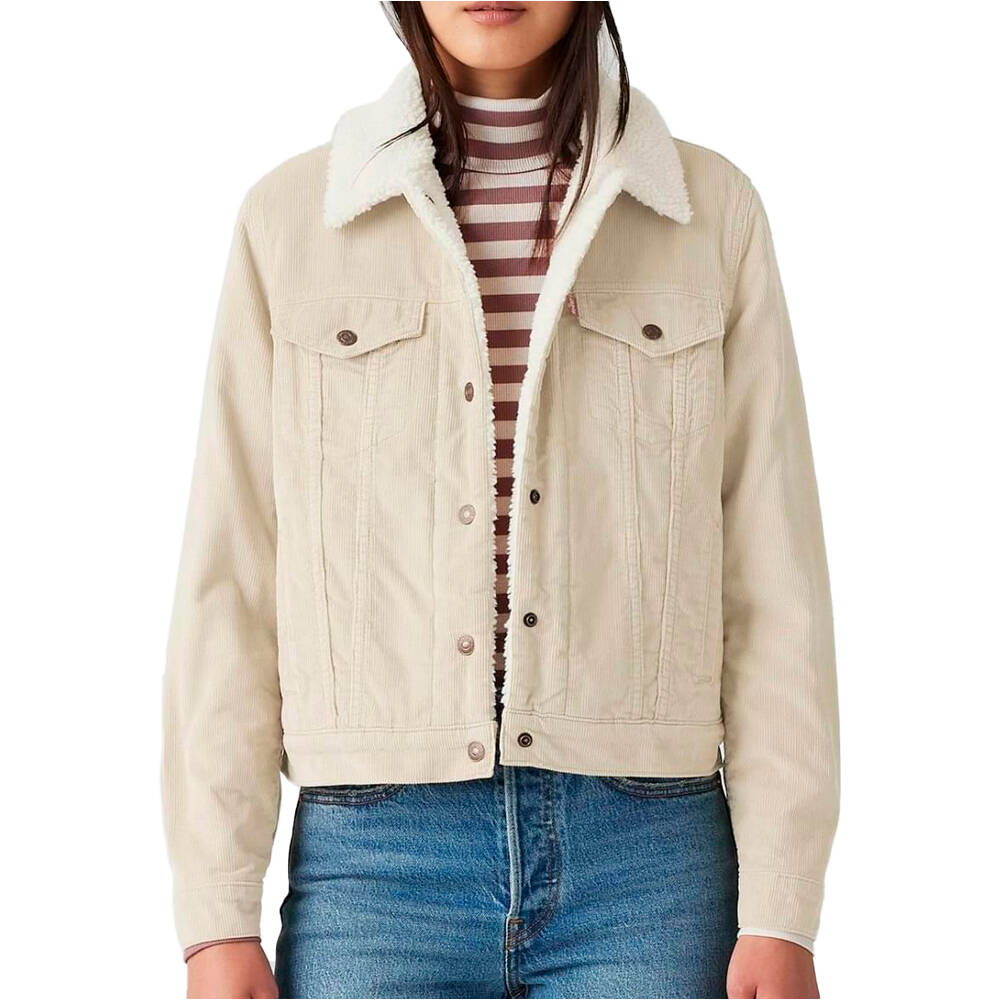 Levi'S chaquetas mujer ORIGINAL SHERPA TRUCKER WHITES vista frontal