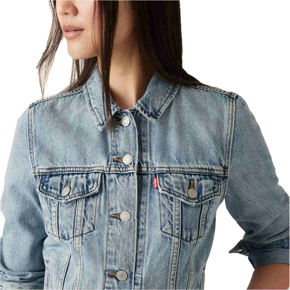 Levi'S chaquetas mujer ORIGINAL TRUCKER MED INDIGO - WORN IN vista detalle