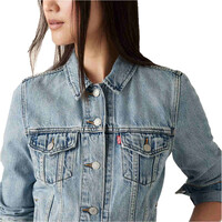 Levi'S chaquetas mujer ORIGINAL TRUCKER MED INDIGO - WORN IN vista detalle