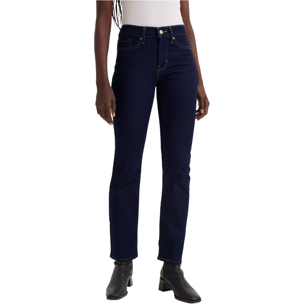 Levi'S pantalón mujer 314 SHAPING STRAIGHT DARK INDIGO - FLAT FINISH vista frontal