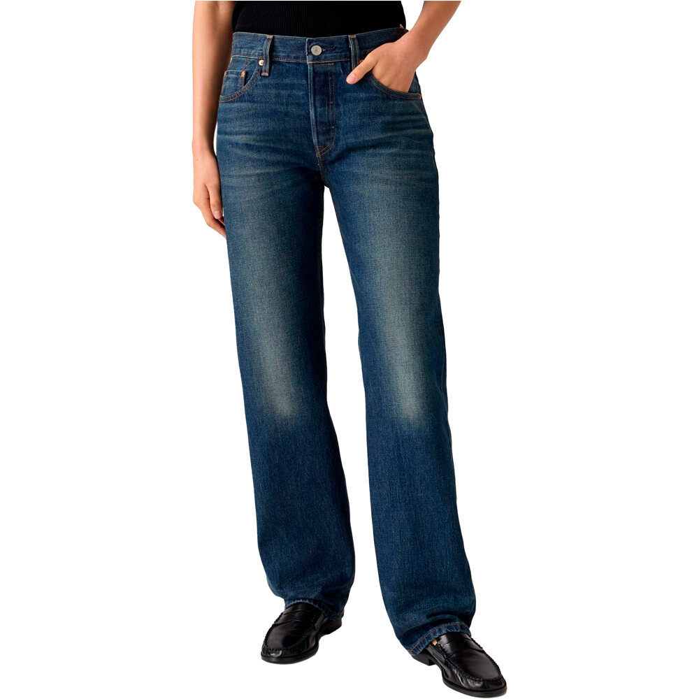 Levi'S pantalón mujer 501 90S DARK INDIGO - WORN IN vista frontal