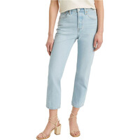 Levi'S pantalón mujer 501 CROP LIGHT INDIGO - WORN IN vista frontal
