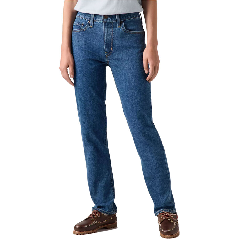 Levi'S pantalón mujer 724 HIGH RISE STRAIGHT MED INDIGO - WORN IN vista frontal