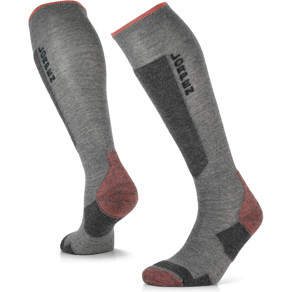 Lorpen calcetines esquí MSMW MERINO SKI MIDWEIGHT W WHALES GREY vista frontal