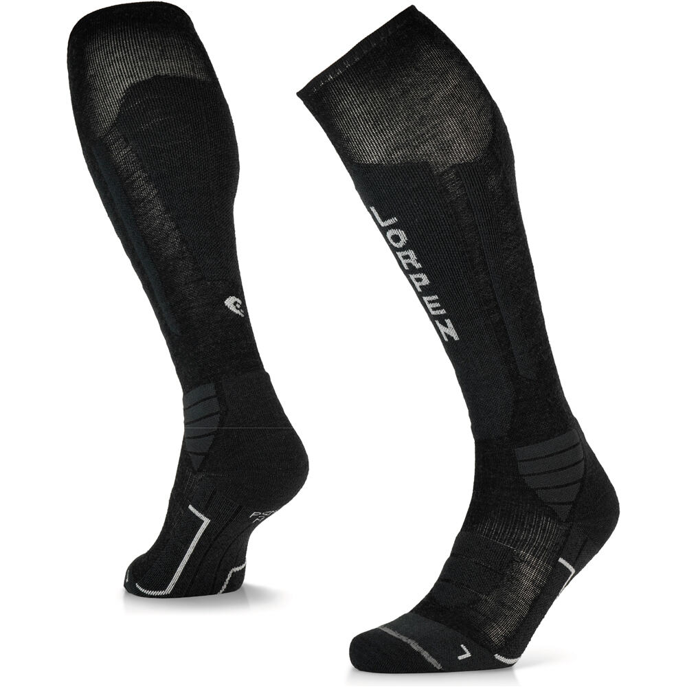Lorpen calcetines esquí PSM PRO SKI MIDWEIGHT BLACK vista frontal
