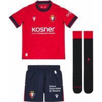 Macron equipación fútbol niño OSASUNA 25 HOME BOXSET KID vista frontal