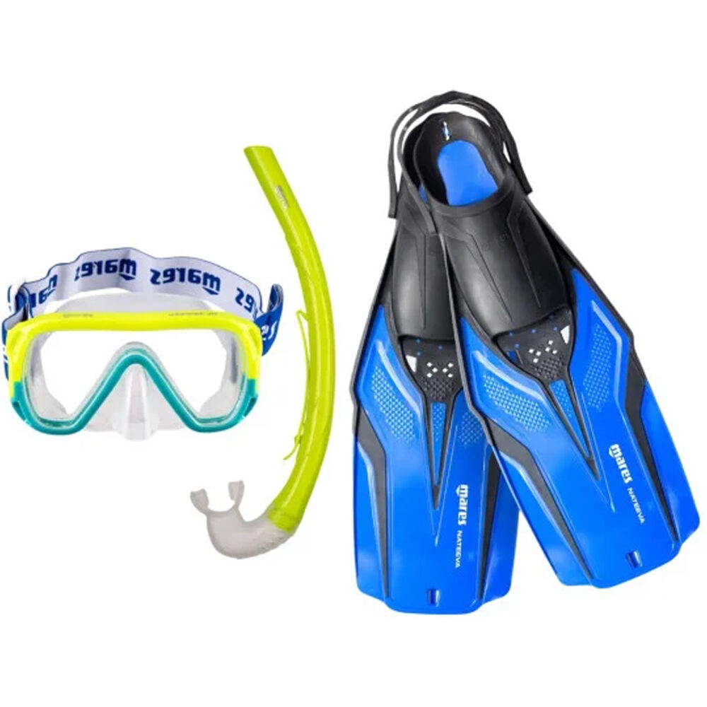 Mares kit gafastubo y aletas snorkel niño Set NATEEVA KEEWEE Jr. vista frontal