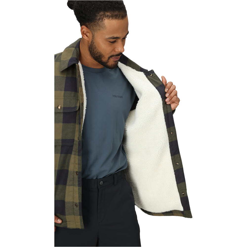 Marmot camisa montaña manga larga hombre Ridgefield Sherpa Flannel Shirt Jacket vista detalle