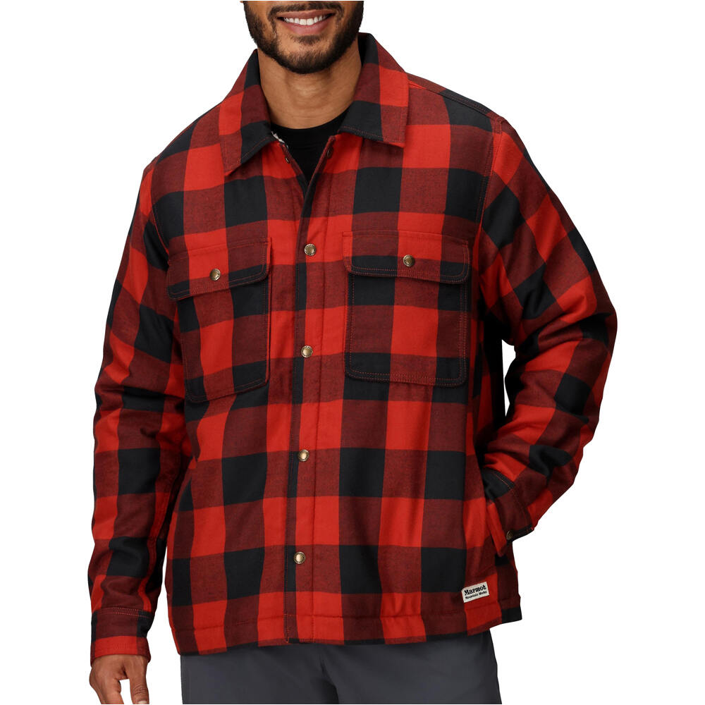 Marmot camisa montaña manga larga hombre Ridgefield Sherpa Flannel Shirt Jacket vista frontal