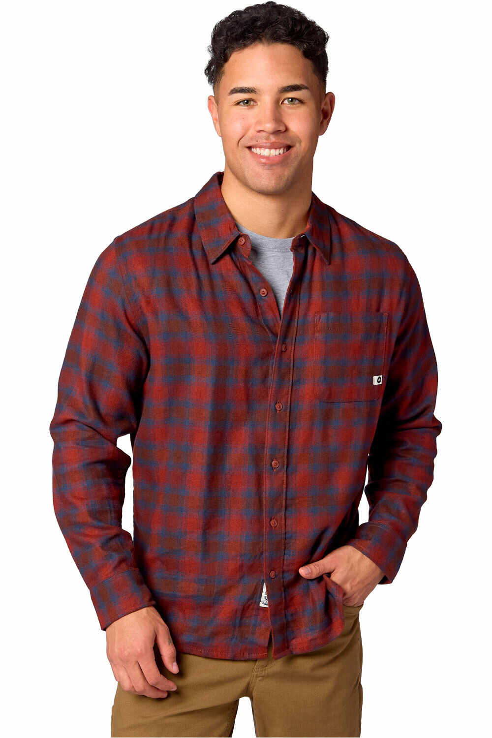 Marmot camisa montaña manga larga hombre Rush Creek Lightweight Flannel LS vista frontal