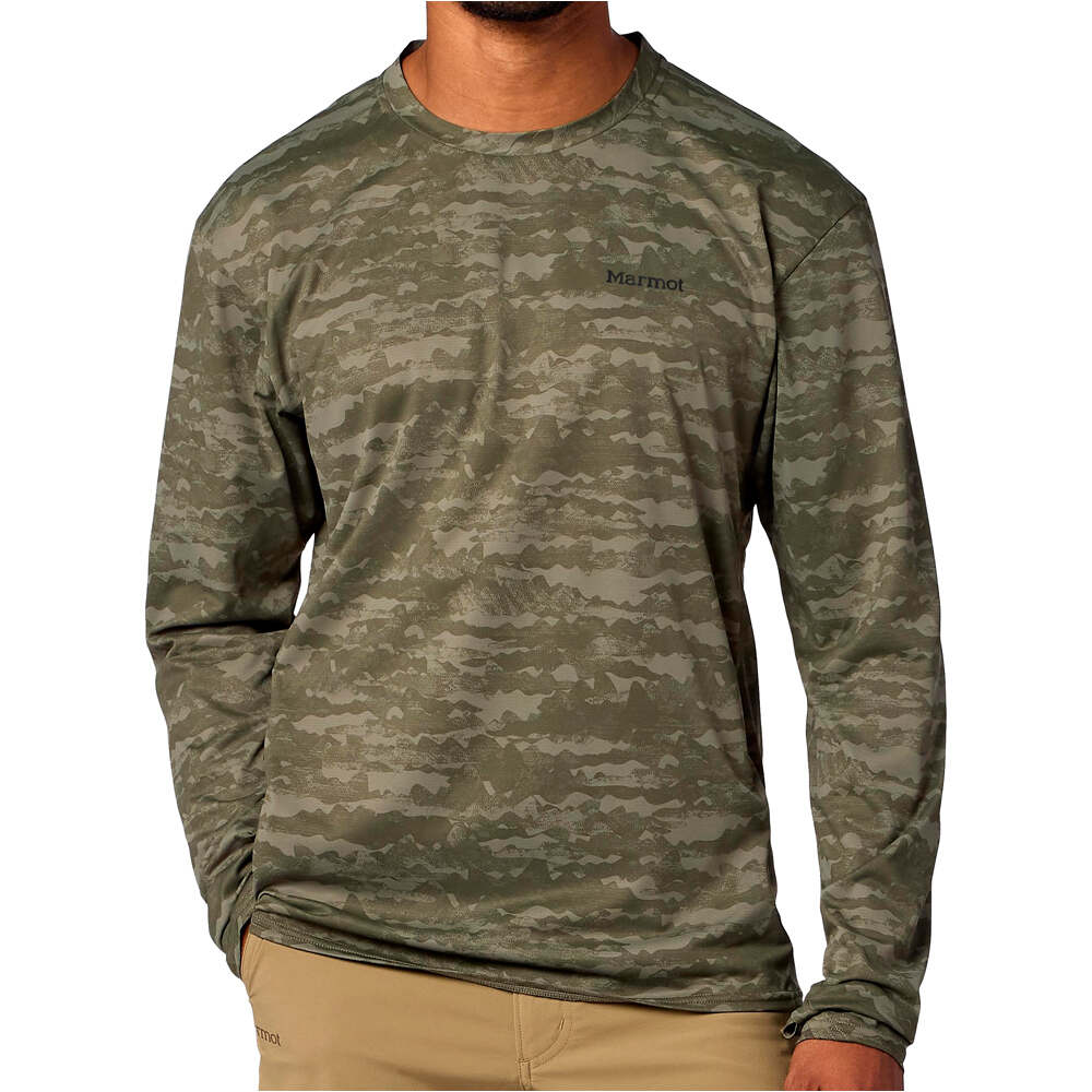 Marmot camiseta montaña manga larga hombre AirExchange UPF 50 Crew LS vista frontal