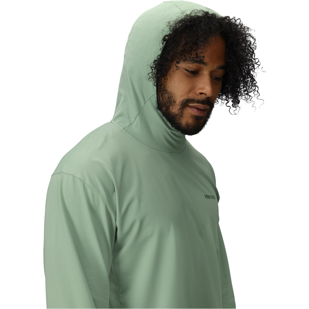 Marmot Sudaderas Montaña Hombre AirExchange SolarShield Hoody LS vista detalle