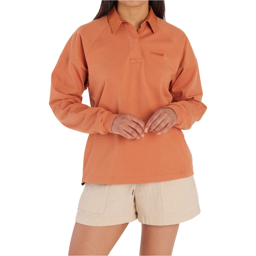 Marmot Sudaderas Montaña Mujer Wm's Mountain Works Rugby Pullover vista frontal