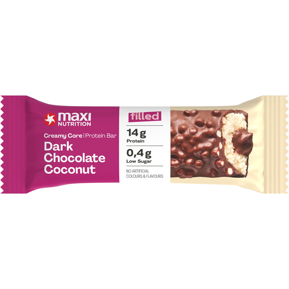 Maxi Nutrition barritas energéticas Creamy Core Bars Dark Chocolate Coconut 01