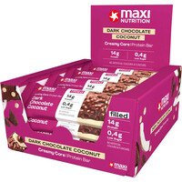 Maxi Nutrition barritas energéticas Creamy Core Bars Dark Chocolate Coconut vista frontal