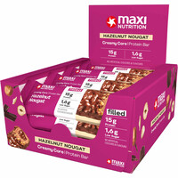 Maxi Nutrition barritas energéticas Creamy Core Bars Hazelnut Nougat 45g vista frontal