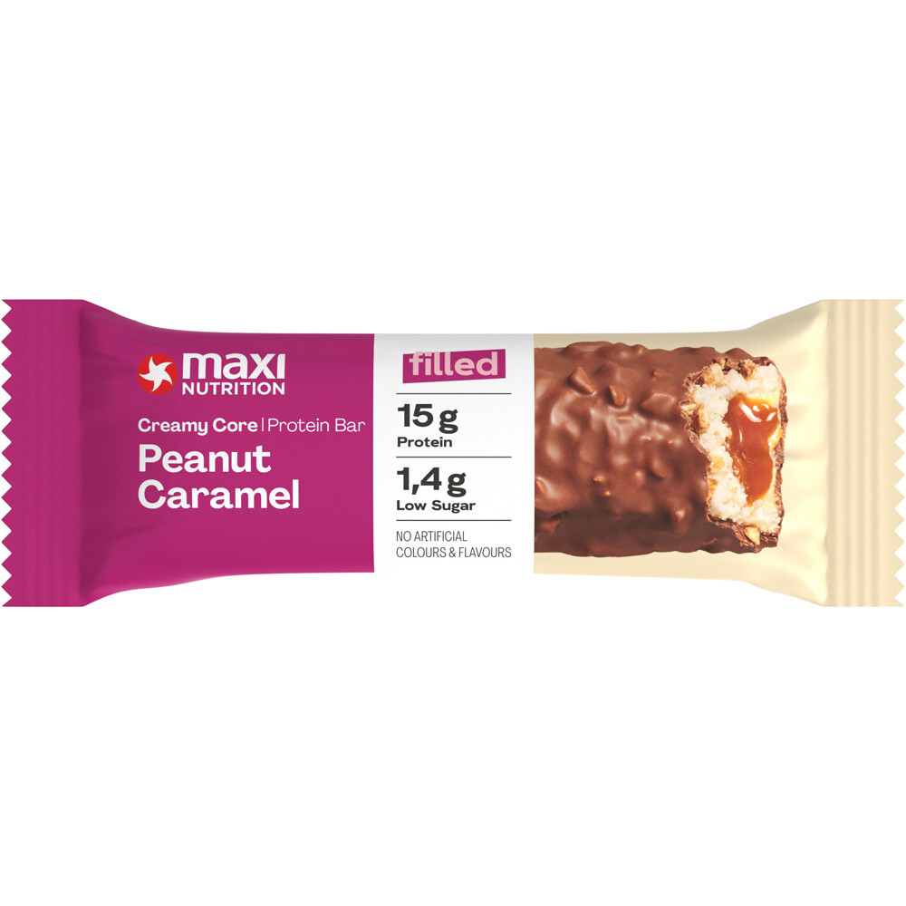 Maxi Nutrition barritas energéticas Creamy Core Bars Peanut Caramel 45g 01
