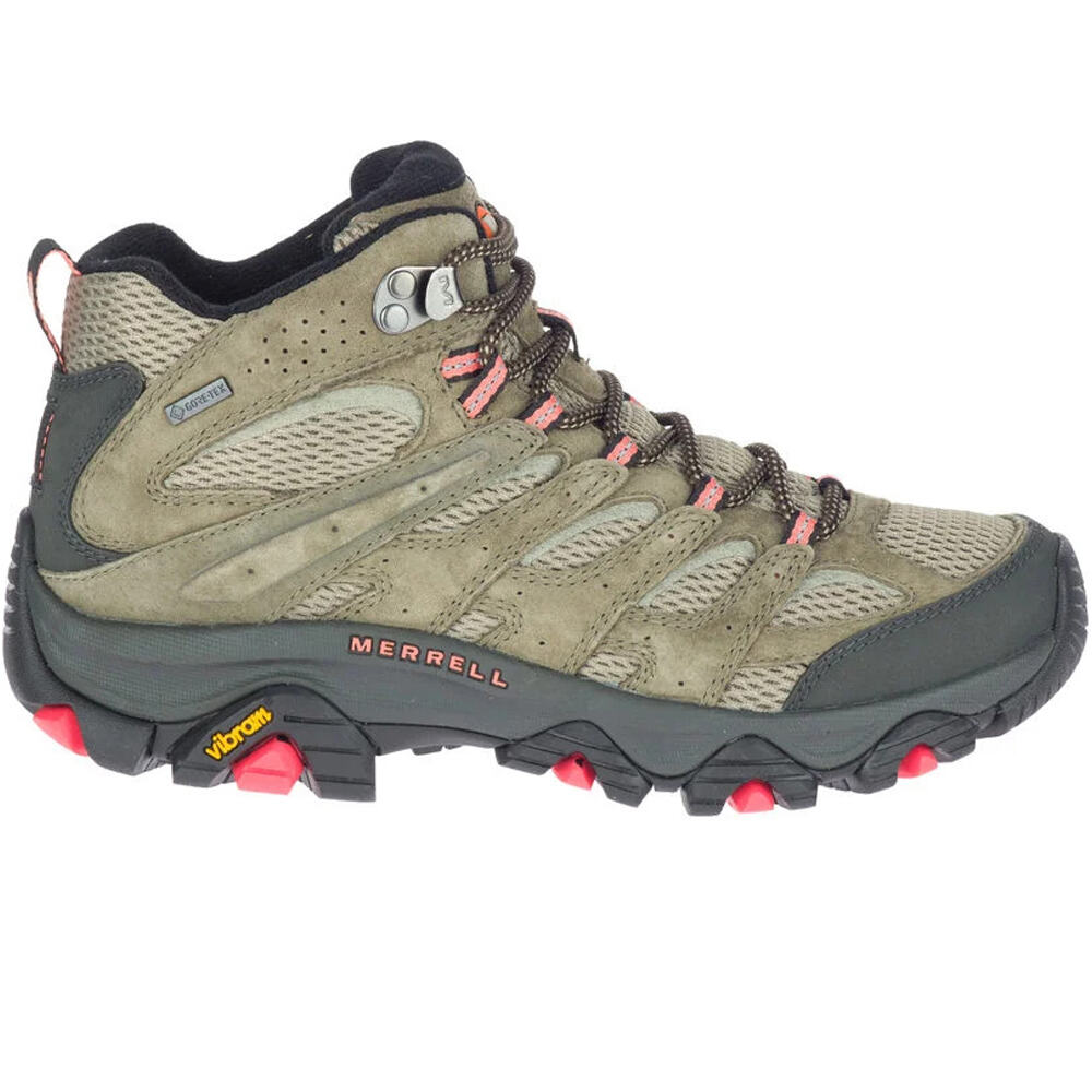 Merrell bota trekking mujer MOAB 3 MID GTX - OLIVE lateral exterior