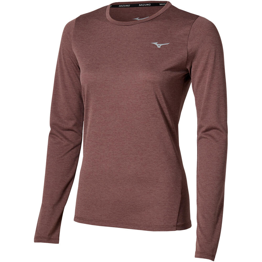 Mizuno camisetas fitness mujer Core Impulse LS tee(W) vista frontal