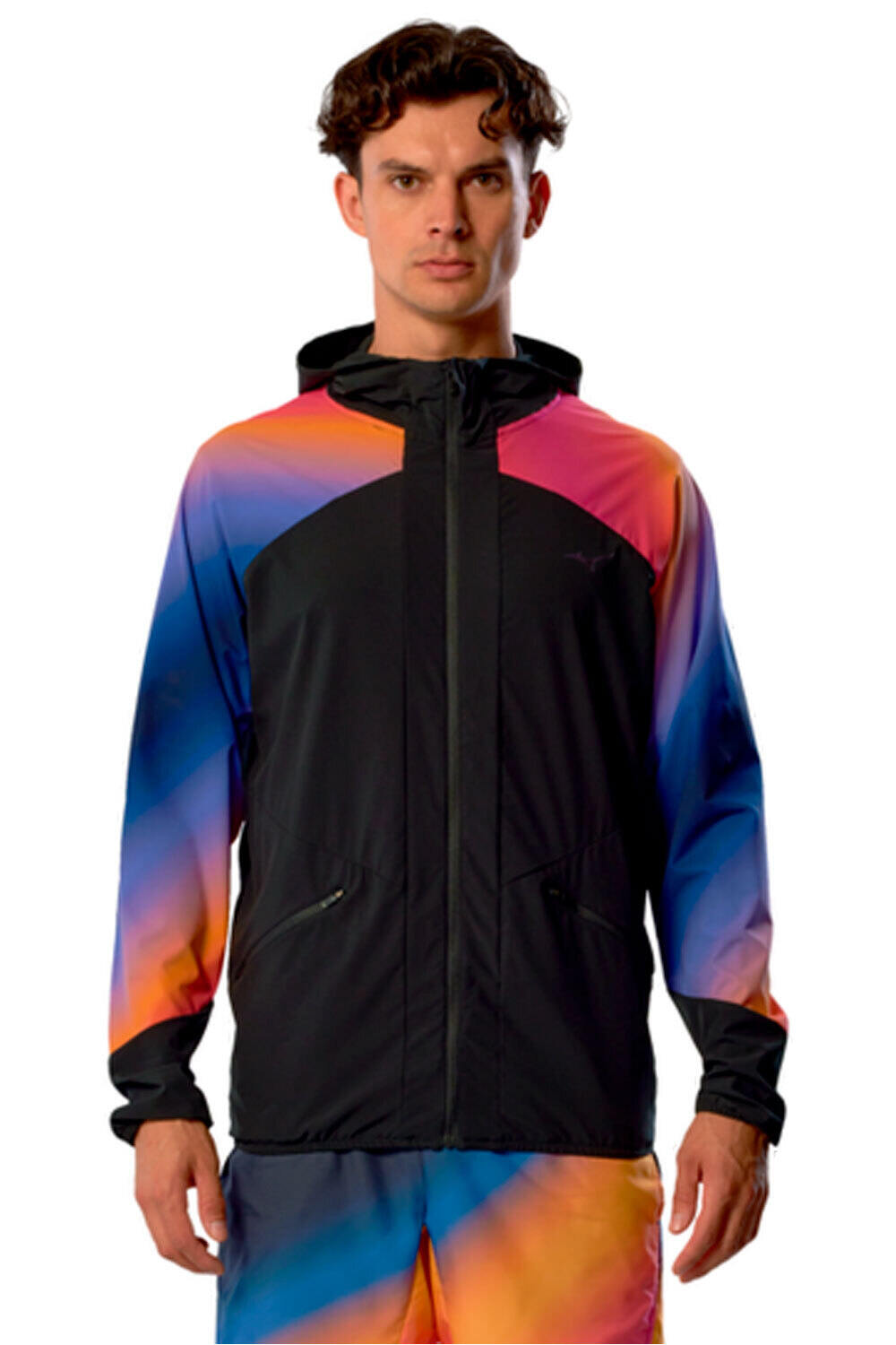 Mizuno CHAQUETA RUNNING HOMBRE Active Alpha Hodded Jacket vista frontal