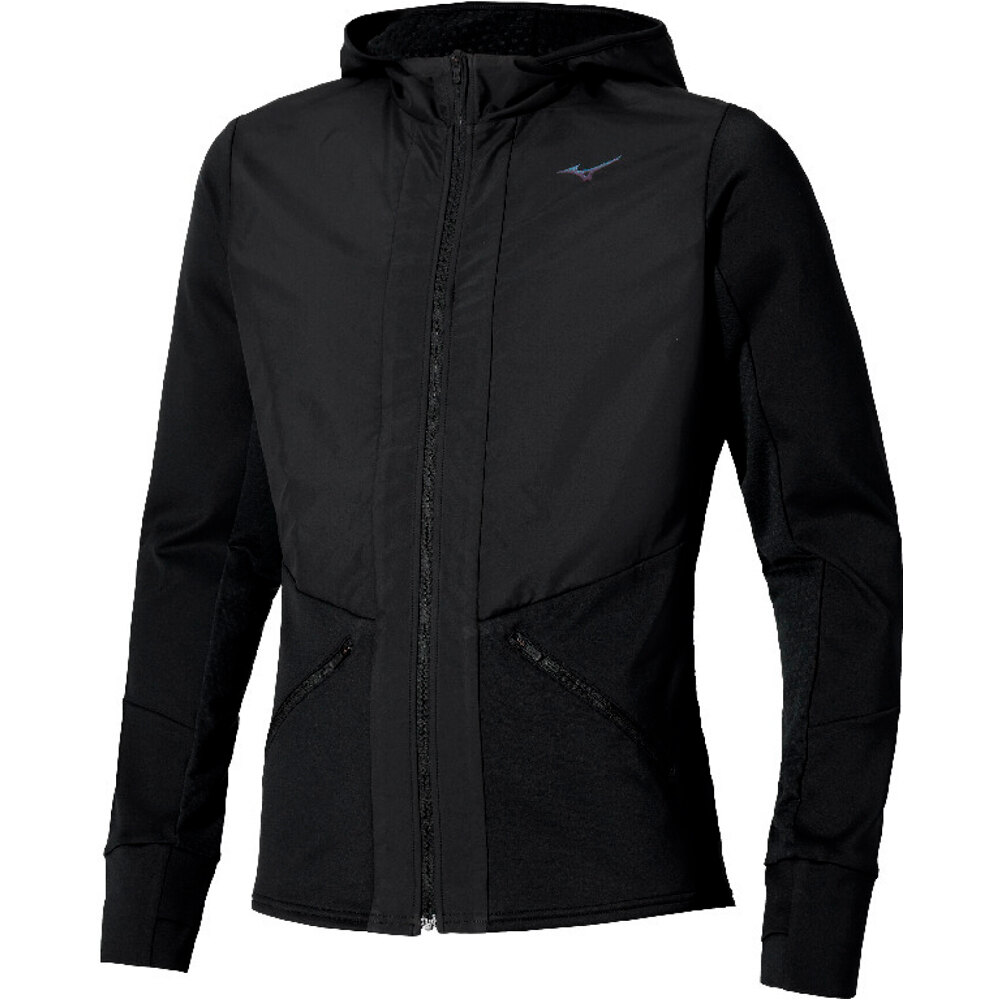 Mizuno CHAQUETA RUNNING HOMBRE Active Warm Hybrid FZ Hd LS vista frontal