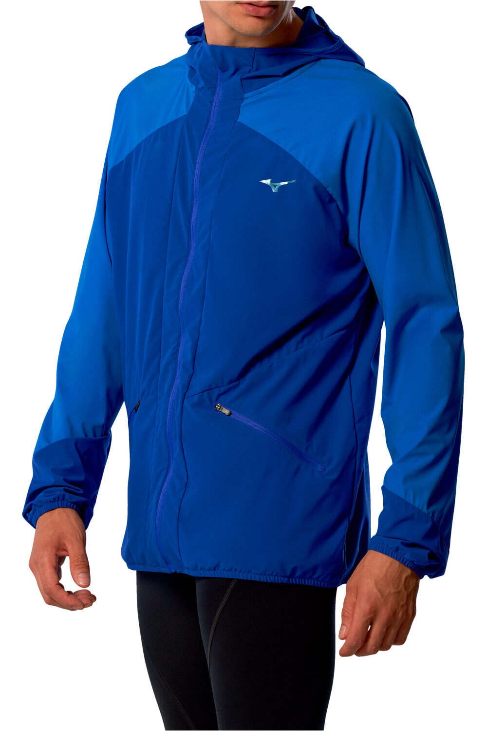 Mizuno CHAQUETA RUNNING HOMBRE Active Warm Hybrid FZ Hd LS vista frontal