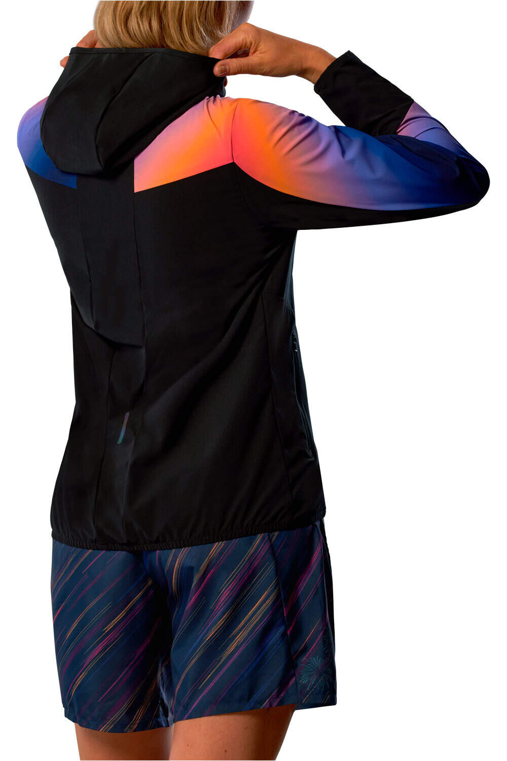 Mizuno CHAQUETA RUNNING MUJER Active Alpha Hodded Jacket vista trasera