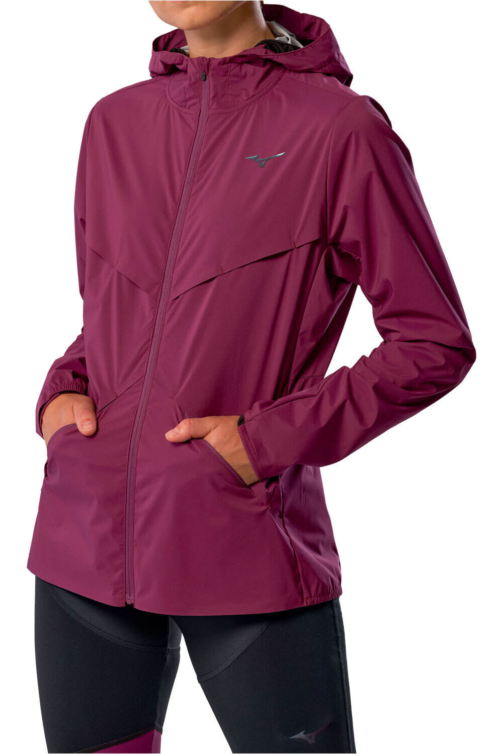 Mizuno CHAQUETA RUNNING MUJER Tech Thermal Charge Hdd Jkt vista frontal