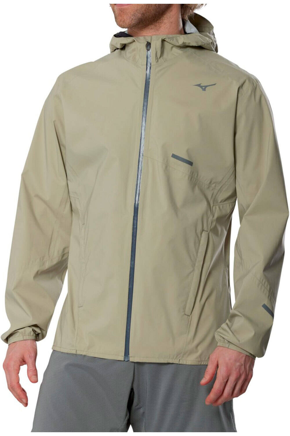 Mizuno CHAQUETA TRAIL RUNNING HOMBRE Trail Waterproof 20K Hooded Jacket vista frontal