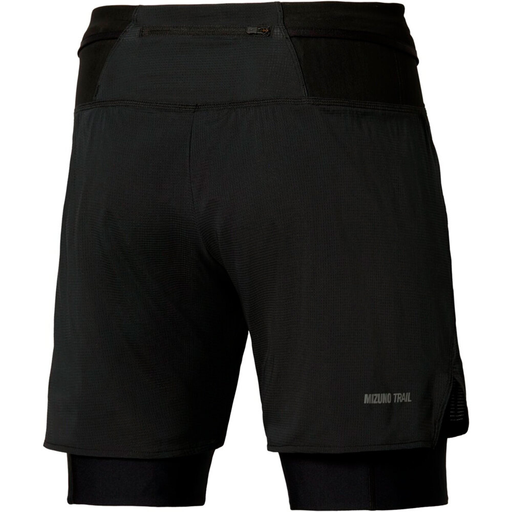 Mizuno pantalón running hombre Trail Multipocket Trail 2in1 Short vista trasera