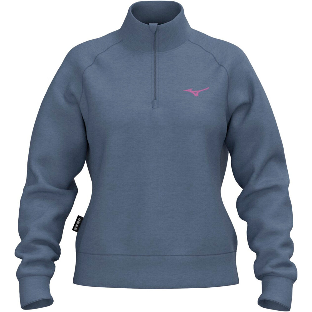 Mizuno sudaderas deportivas mujer Athletic 1/4 Zip top vista frontal