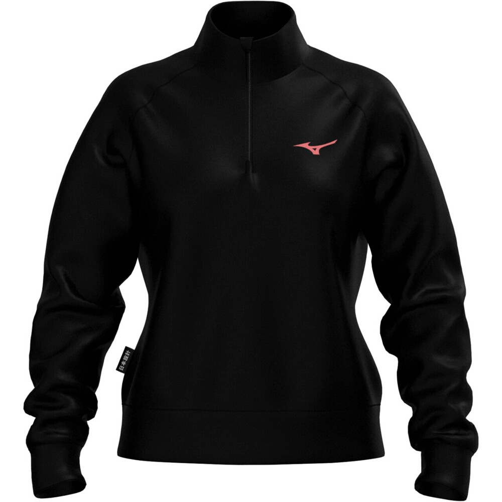Mizuno sudaderas deportivas mujer Athletic 1/4 Zip top vista frontal