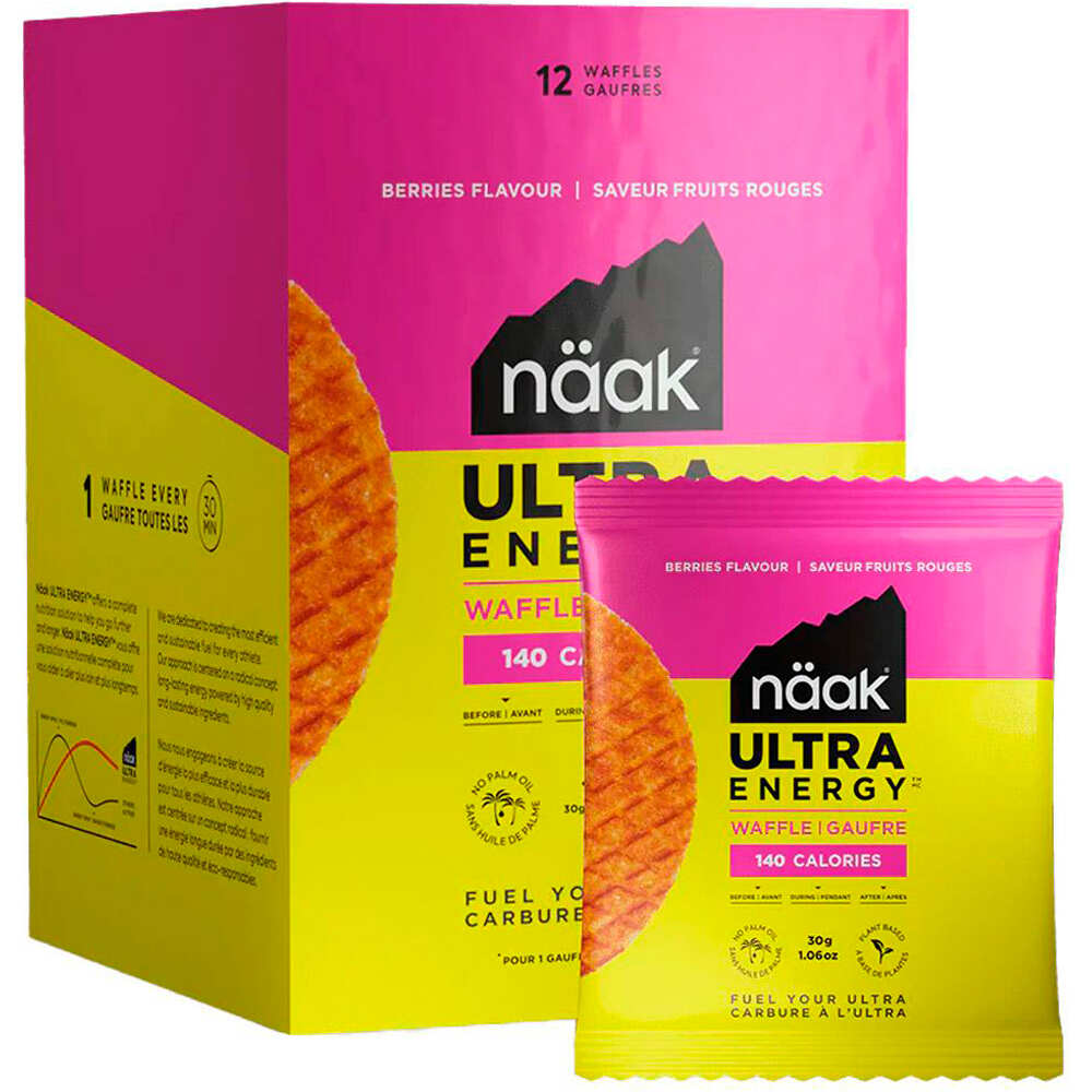 Näak Cookies Ultra Energy Waffle  Berries (12 x 30g) vista frontal
