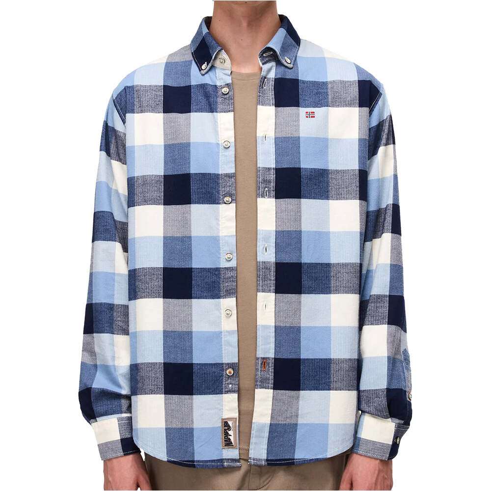 Napapijri camisa manga larga hombre G-TREKKING 3 vista frontal