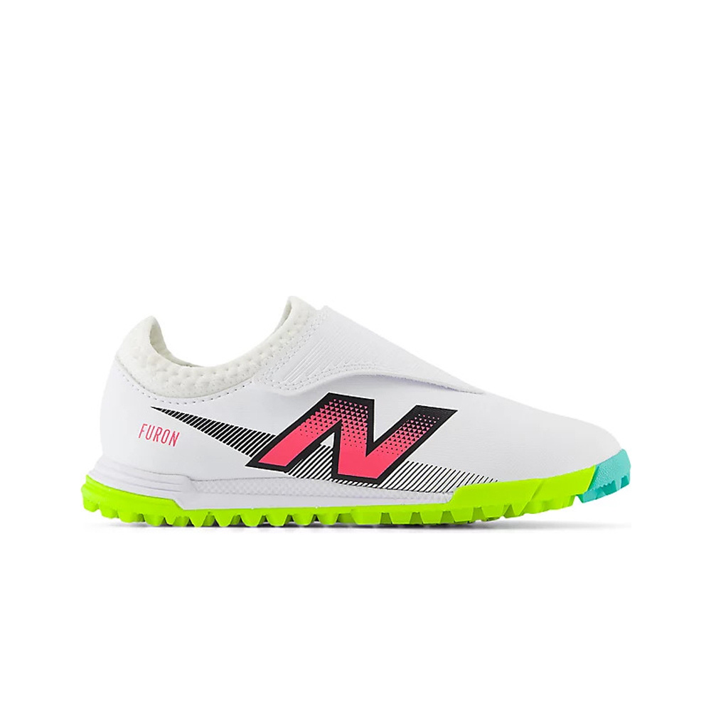 New Balance botas de futbol niño multitaco y terreno duro Furon Dispatch Jnr Hook & Loop TF v7+ lateral exterior