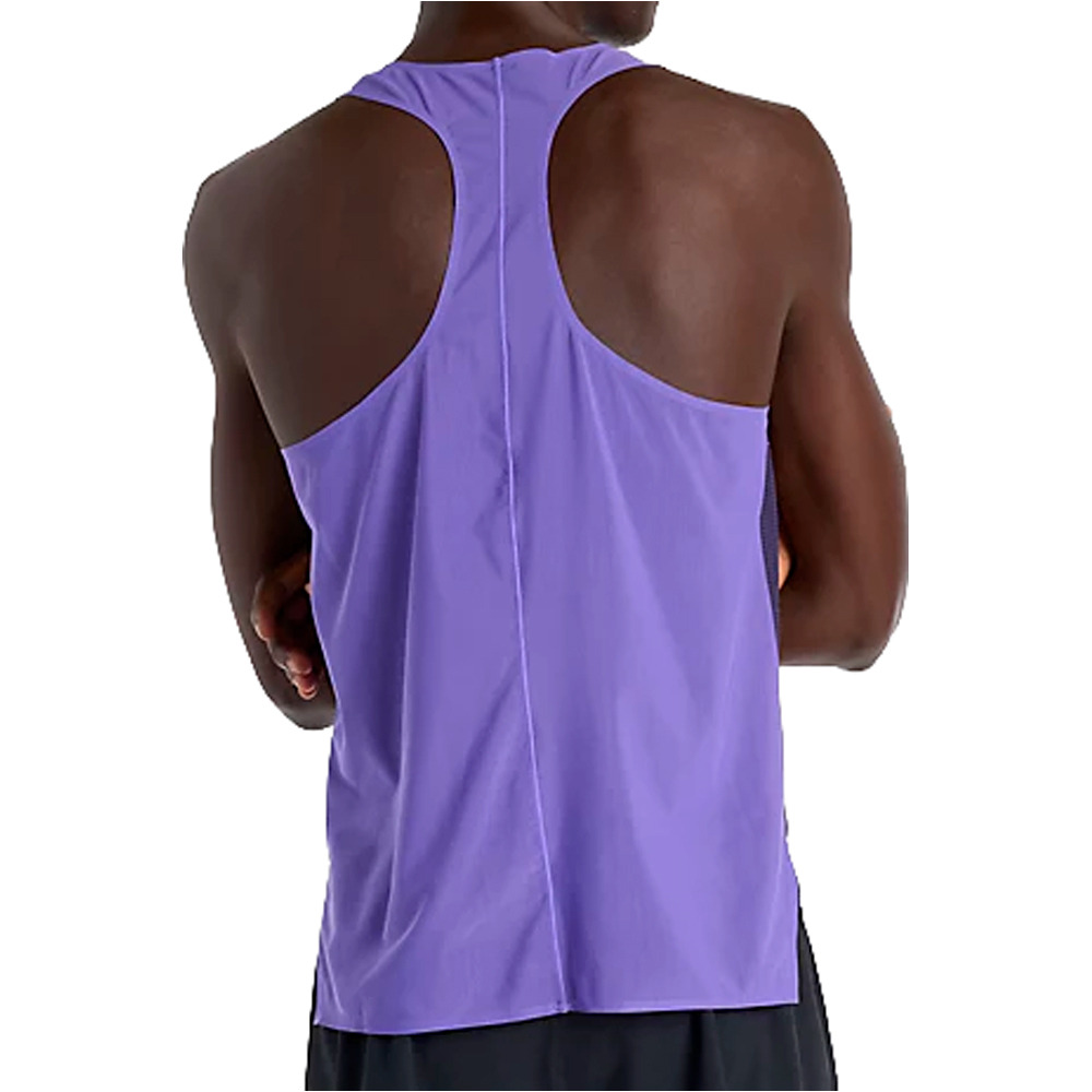 New Balance camiseta entrenamiento tirantes hombre Race Day Ultra Light Printed Singlet vista trasera