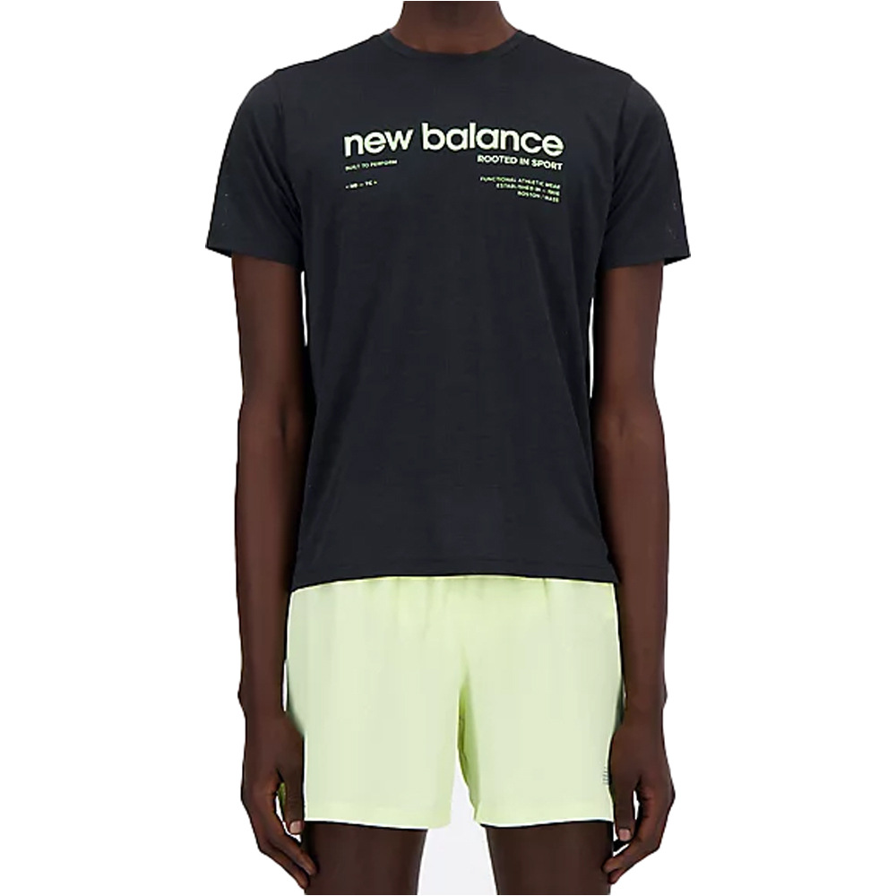 New Balance camiseta técnica manga corta hombre NB Athletics Printed Run T-Shirt vista frontal