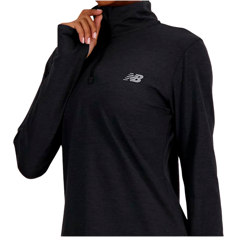 New Balance camisetas fitness mujer Sport Essentials Space Dye Quarter Zip 03