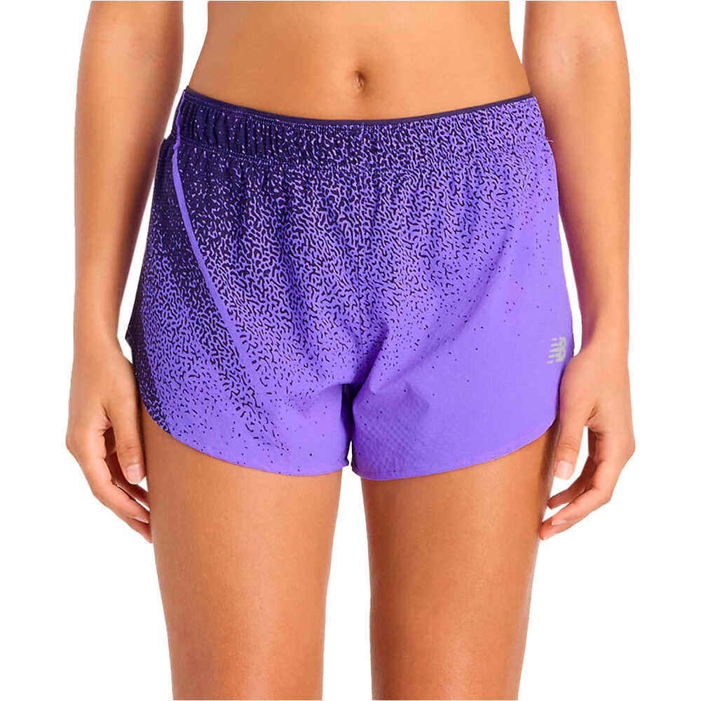 New Balance pantalón running mujer RC Ultra Light Printed Short 3 vista frontal