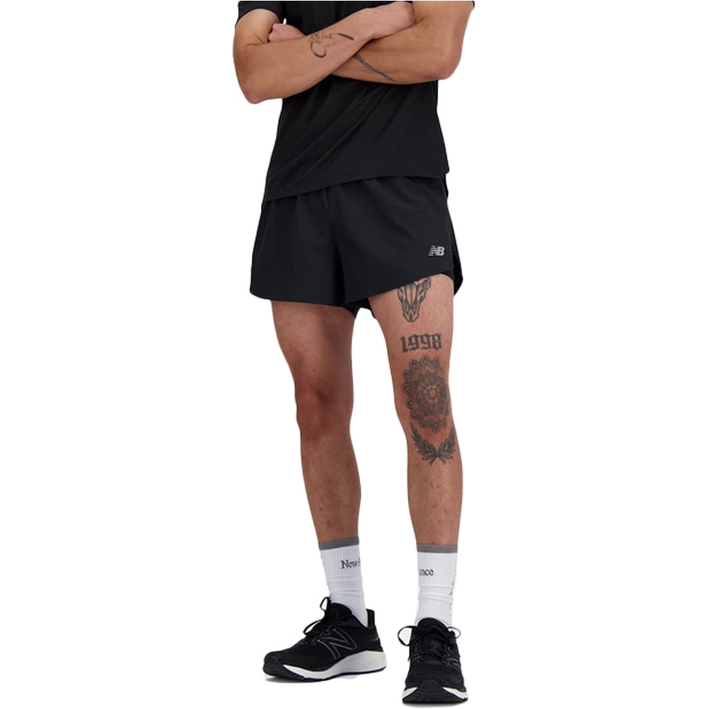 New Balance pantaloneta técnica hombre RC Seamless Short 3 Inch Split vista detalle