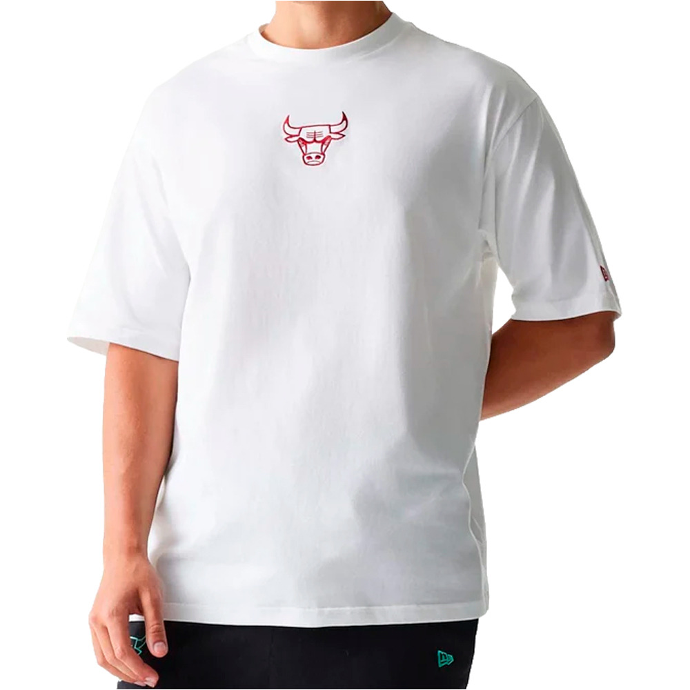 New Era camiseta baloncesto CHICAGO BULLS WHI vista frontal