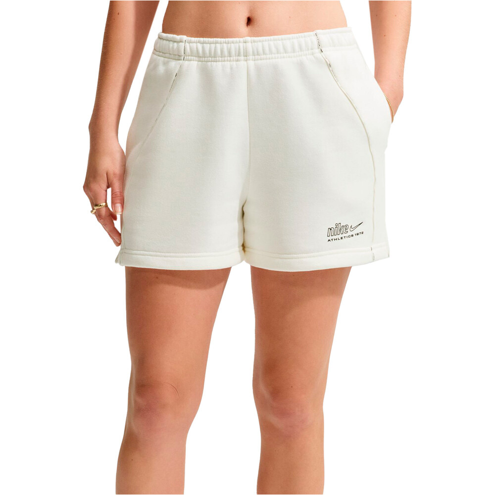 Nike bermuda mujer W NK STDO FLC MW MR AD 4 SHRT vista detalle