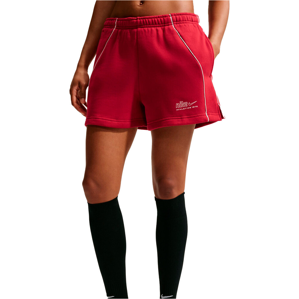 Nike bermuda mujer W NK STDO FLC MW MR AD 4 SHRT vista frontal