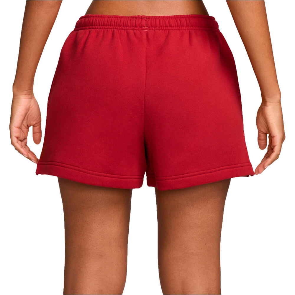 Nike bermuda mujer W NK STDO FLC MW MR AD 4 SHRT vista trasera