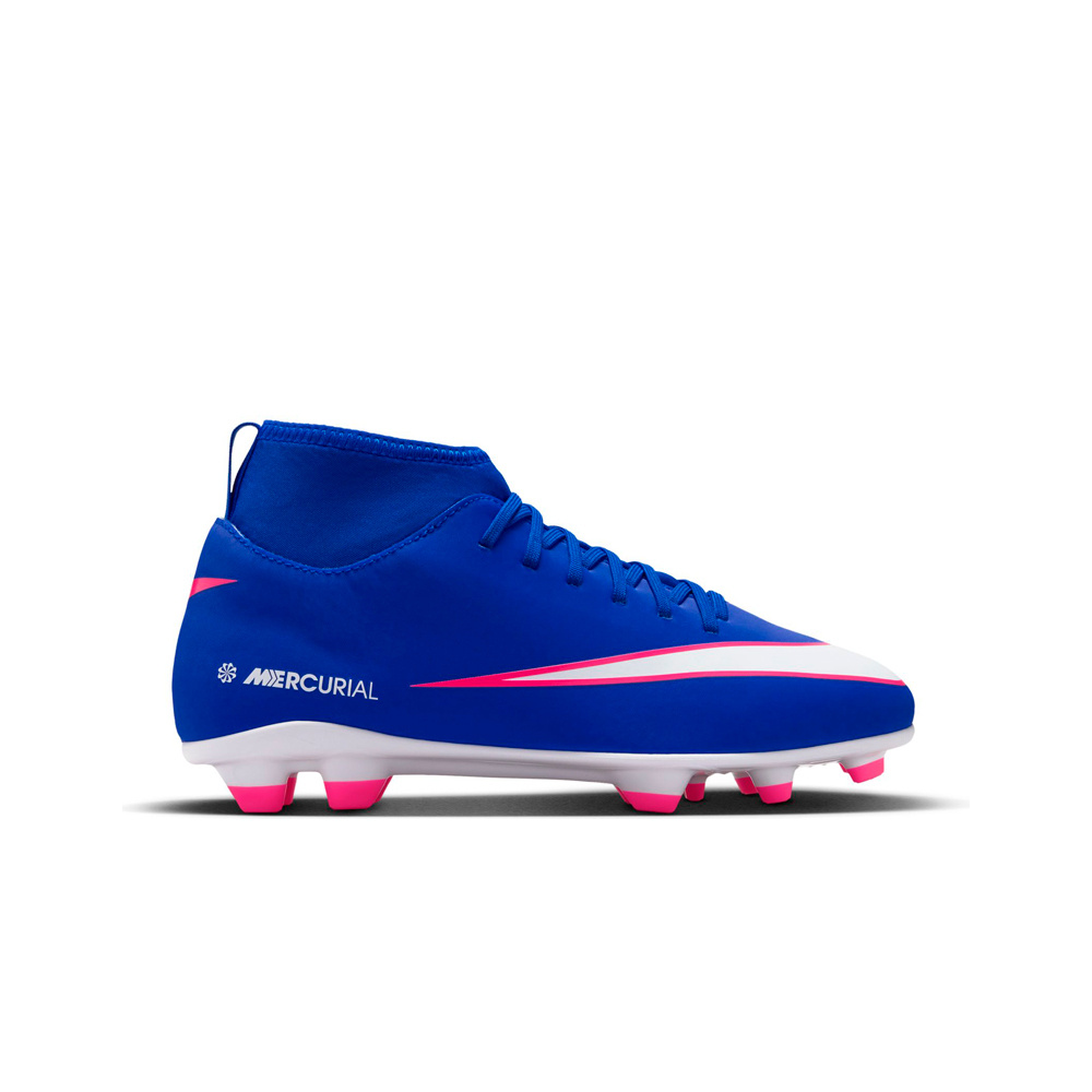 Nike botas de futbol niño cesped artificial JR MERCURIAL SUPERFLY 10 CLUB FG/MG AZ lateral exterior