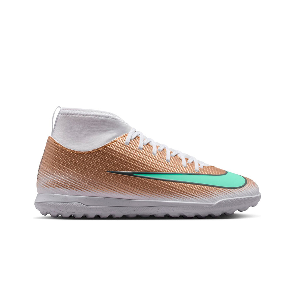 Nike botas de futbol niño multitaco y terreno duro JR MERCURIAL SUPERFLY 11 CLUB TF KM OR lateral exterior